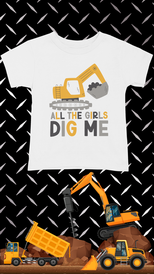 Boys Construction Line Up Tees