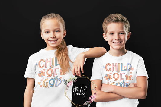 Child of God Unisex Youth Tee White, Youth Christian Graphic Tee